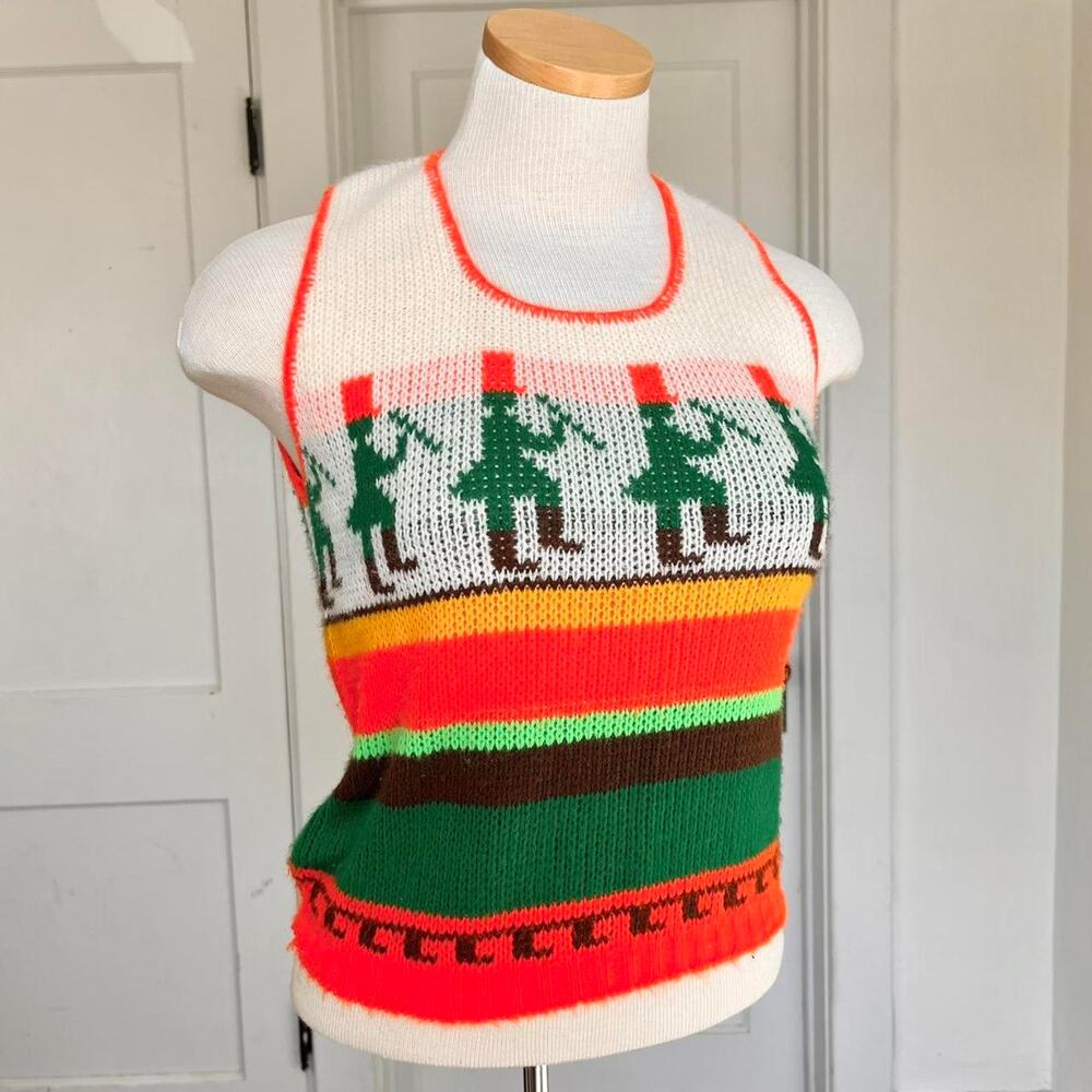 Vintage folk art printed knit - Picture 2 of 3